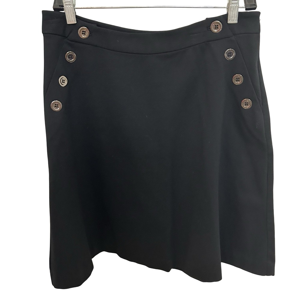 Alfani A-line skirt ‎ button accents Black Size 4 EUC Macy's Cottage Core Y2K